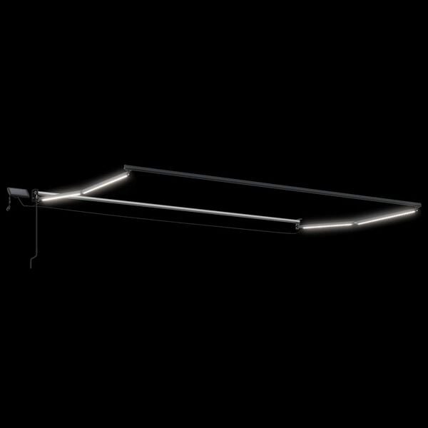 vidaXL Manuelle Gelenkarmmarkise mit LEDs Wei&szlig; 4 x 2 m