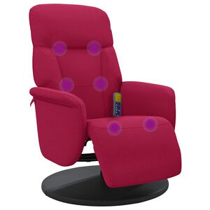 vidaXL Massagesessel mit Fu&szlig;teil Weinrot Samt