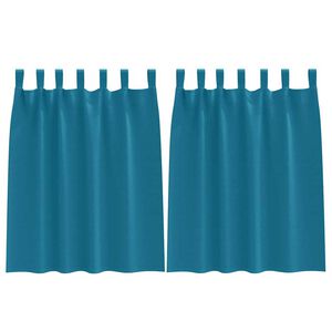 vidaXL Verdunkelungs-Vorhänge mit Ringen 2 pcs Türkis 140 x 140 cm