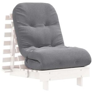 vidaXL Futon Schlafsofa mit Matratze Wei&szlig; 60x206x11 Massivholz Kiefer