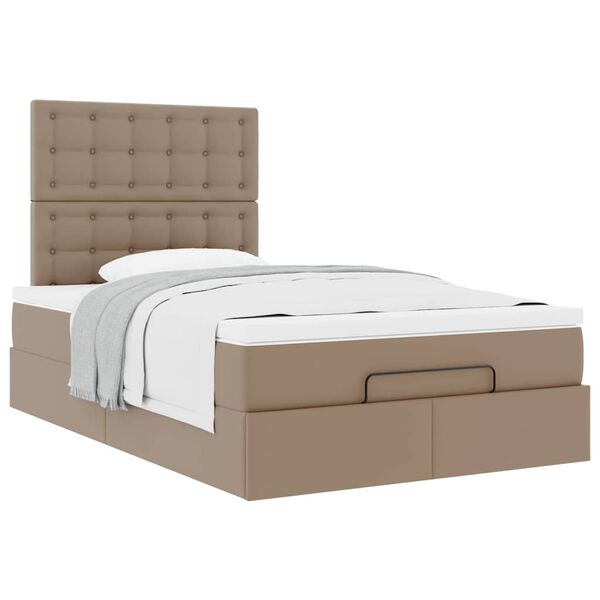 vidaXL Ottoman-Bett mit Matratze Cappuccino-Braun 120x200cm Kunstleder