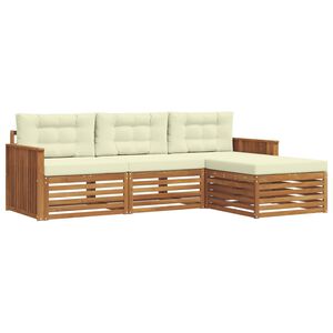 vidaXL Outdoor-Sofagarnitur Natur und Creme 249,5 x 162,5 x 73 cm