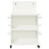 vidaXL Werkzeugwagen Mit Rad Weiß 65 x 35 x 111 cm Kaltgewalzter Stahl