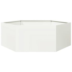 vidaXL Pflanzk&uuml;bel Wei&szlig; Sechseckig 138x120x45 Stahl