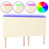 vidaXL LED Kopfteil Creme 180x5x118/128 cm Kunstleder