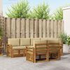 vidaXL Sofagarnituren 7 pcs Natur und Beige Massivholz Akazie
