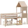 vidaXL Hochbett mit Dach 75x190 cm Massivholz Kiefer
