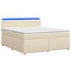 vidaXL Boxspringbett mit Matratze Creme 140 x 190 cm Stoff