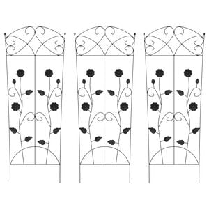 vidaXL Gartenzaun 3 stk. Schwarz 110,5 x 42,5 cm Stahl