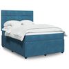 vidaXL Boxspringbett mit Matratze Dunkelblau 140x190 cm Samt