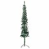 vidaXL K&uuml;nstlicher Halb-Weihnachtsbaum mit St&auml;nder Schlank Gr&uuml;n 240 cm