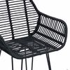 vidaXL Barstuhl 2 pcs Schwarz 55 x 52 x 105 cm Rattan und Eisen