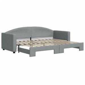 vidaXL Tagesbett Ausziehbar Hellgrau 80x200 cm Stoff