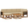 vidaXL Outdoor-Sofagarnitur 7 stk. 6-Sitzer Natur und Beige
