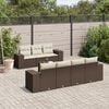 vidaXL 8-tlg. Garten-Sofagarnitur mit Kissen Braun Poly Rattan