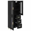 vidaXL Highboard Schwarz Eichen-Optik 69,5 x 34 x 180 cm Holzwerkstoff
