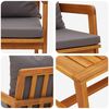 vidaXL Bistrogarnitur mit Kissen 4 pcs Braun Massivholz Akazie