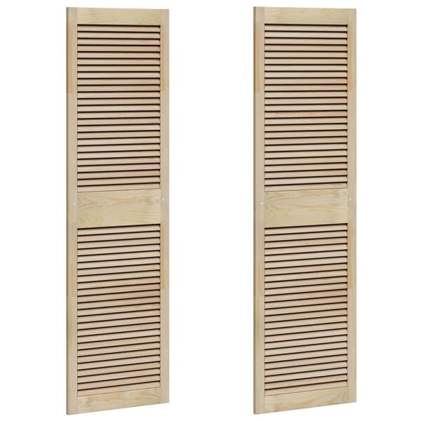 vidaXL Schrankt&uuml;r 2 pcs Natur 170 x 2,1 x 49,5 cm Massives Kiefernholz