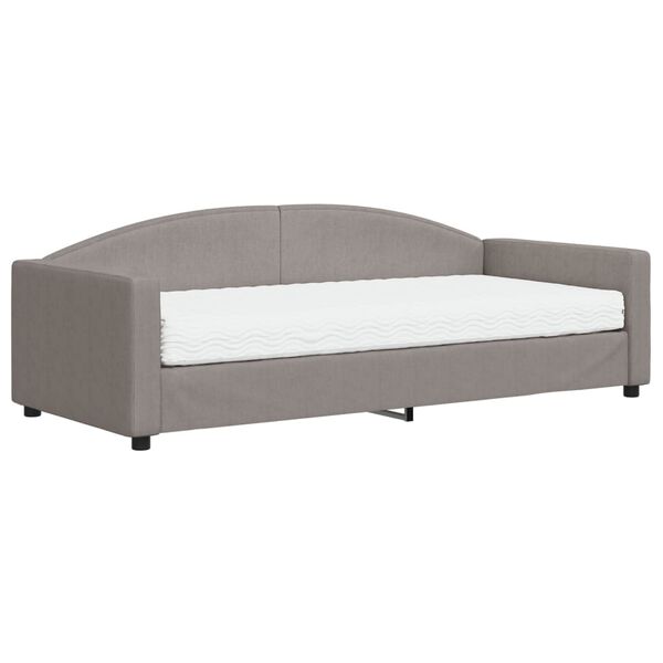 vidaXL Tagesbett mit Matratze Taupe 90x200 cm Stoff