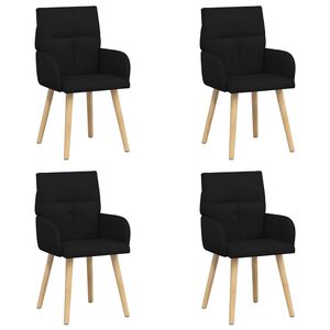 vidaXL Esszimmerst&uuml;hle 4 stk. Stoff Schwarz 60 x 56 x 93 cm