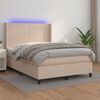 vidaXL Boxspringbett mit Matratze & LED Cappuccino-Braun 140x200cm
