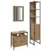 vidaXL Badezimmerm&ouml;bel-Set mit Regal 3 pcs Artisan-Eiche Holzwerkstoff