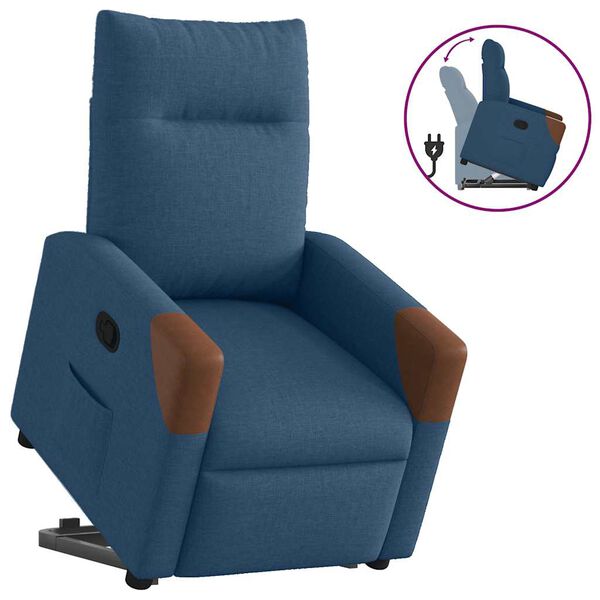 vidaXL Relaxsessel mit Aufstehhilfe Blau Stoff
