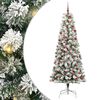vidaXL K&uuml;nstlicher klappbarer Weihnachtsbaum Gr&uuml;n und Wei&szlig; 210 cm
