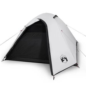 vidaXL Kuppel-Campingzelt 3 Personen Wei&szlig; Dunkel Wasserdicht