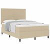 vidaXL Boxspringbett Hellgrau und Wei&szlig; 140 x 200 cm Cordstoff