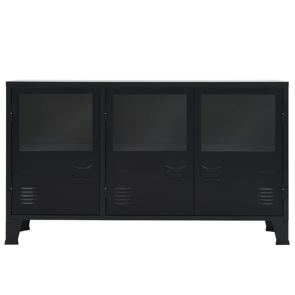 vidaXL Sideboard Metall Industrie-Stil 120&times;35&times;70 cm Schwarz