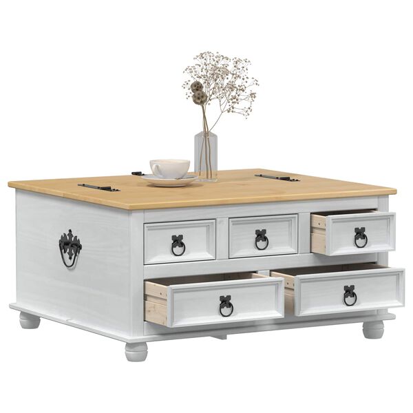 vidaXL Aufbewahrungsbox Wei&szlig; 90 x 78 x 45 cm Massives Kiefernholz