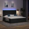 vidaXL Ottoman-Bett mit Matratzen & LEDs Schwarz 160x200 cm Samt