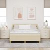 vidaXL Boxspringbett mit Matratze Creme 140 x 190 cm Stoff