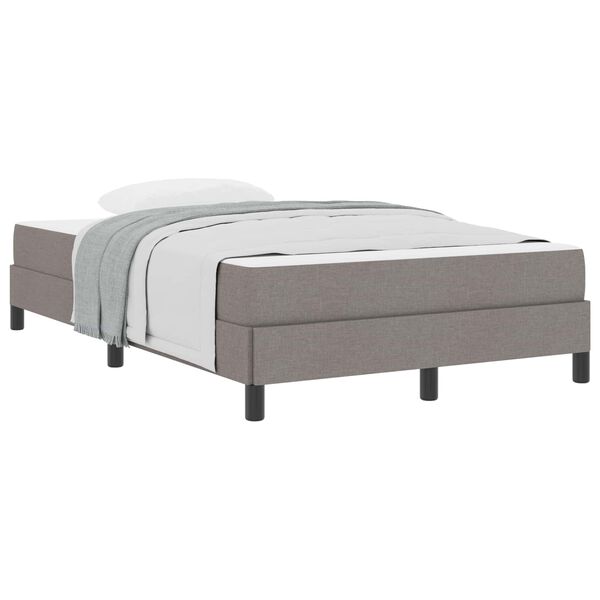 vidaXL Boxspringbett mit Matratze Taupe 120 x 190 cm Stoff