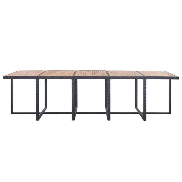 vidaXL 15-tlg. Garten-Essgruppe mit Auflagen Poly Rattan Schwarz