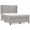 vidaXL Boxspringbett mit Matratze Hellgrau 140x190 cm Stoff