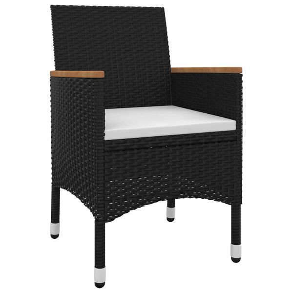 vidaXL 5-tlg. Garten-Essgruppe mit Auflagen Poly Rattan und Glas