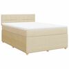 vidaXL Boxspringbett mit Matratze Creme 140x190 cm Stoff