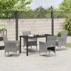 vidaXL Garten Essgruppe mit Kissen 5 pcs Grau Poly-Rattan