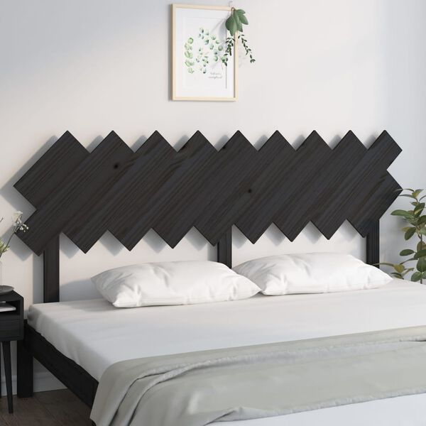 vidaXL Bett-Kopfteil Schwarz 178x3x80,5 cm Massivholz Kiefer