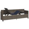 vidaXL Sonnenliege mit Kissen Grau Poly Rattan