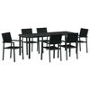vidaXL Garten Essgruppe 7 pcs Schwarz Pulverbeschichteter Stahl