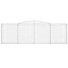 vidaXL Gabionen mit Hochbogen 7 Stk. 400x30x120/140cm Verzinktes Eisen