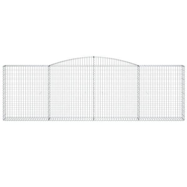vidaXL Gabionen mit Hochbogen 7 Stk. 400x30x120/140cm Verzinktes Eisen