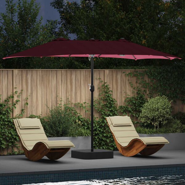 vidaXL Garten-Sonnenschirm Bordeauxrot 385 x 209 x 244 cm Polyester