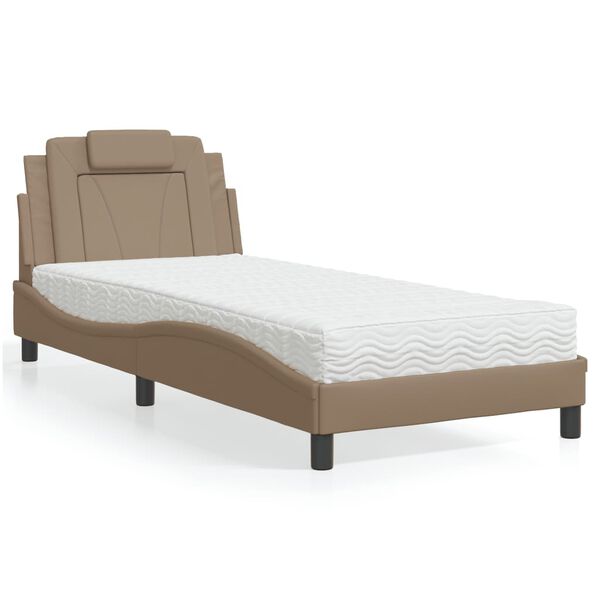 vidaXL Bett "Viana" mit Matratze Cappuccino-Braun 80x200 cm Kunstleder