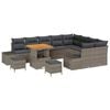 vidaXL Gartensofa-set mit Kissen 12 pcs Grau Poly-Rattan
