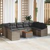 vidaXL Gartensofa-set mit Speicher 10 pcs Grau Poly-Rattan