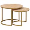 vidaXL Nesting-Couchtische 2 pcs Braun Massivholz Mango und Stahl